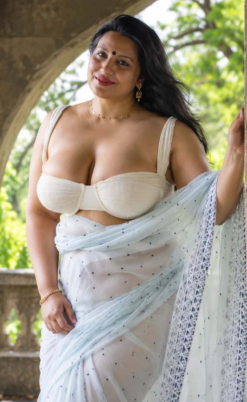 Image of Famous Indian Milf Actress Maya Outdoors Teasing Her Big Boobs
